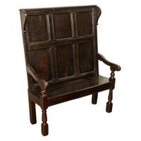 Antique Jacobean 17th Century Oak Settle Bench Shakespeare Ann Hathaway 1610