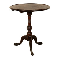 Antique American Carved Chippendale Mahogany Tilt-Top Table Candlestand Philadelphia 1770