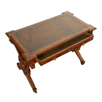 Antique American Walnut Renaissance Revival Aesthetic Movement Desk Table 1875