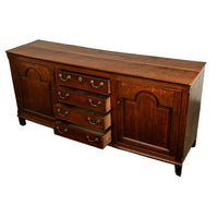 Antique 18th Century Georgian Country Oak Dresser Base Server 4 Drawers 1790