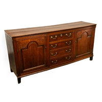 Antique 18th Century Georgian Country Oak Dresser Base Server 4 Drawers 1790