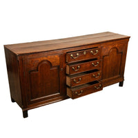 Antique 18th Century Georgian Country Oak Dresser Base Server 4 Drawers 1790
