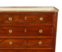 Tall Antique 19thC French Louis XVI Semainier Mahogany Marble Chest Drawers 1880