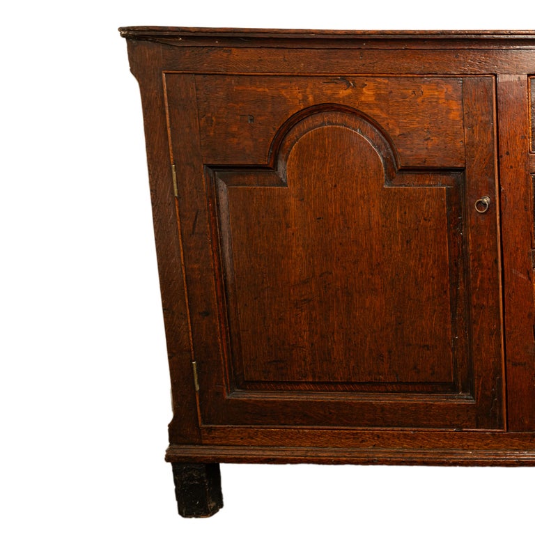 Antique 18th Century Georgian Country Oak Dresser Base Server 4 Drawers 1790