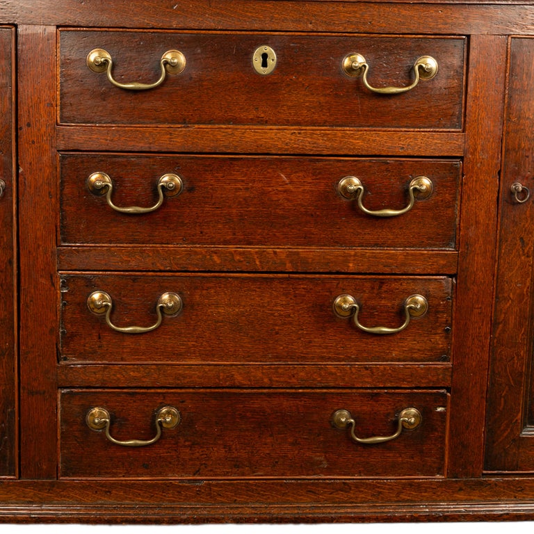 Antique 18th Century Georgian Country Oak Dresser Base Server 4 Drawers 1790