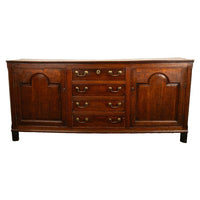Antique 18th Century Georgian Country Oak Dresser Base Server 4 Drawers 1790
