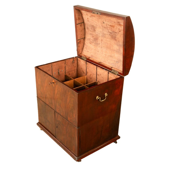 Antique Georgian Mahogany Domed Top Wine Liquor Cellarette Cabinet Box 1780