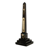 Antique Pietra Dura Marble Ashford Desk Obelisk Thermometer Buxton Derbyshire Circa 1860