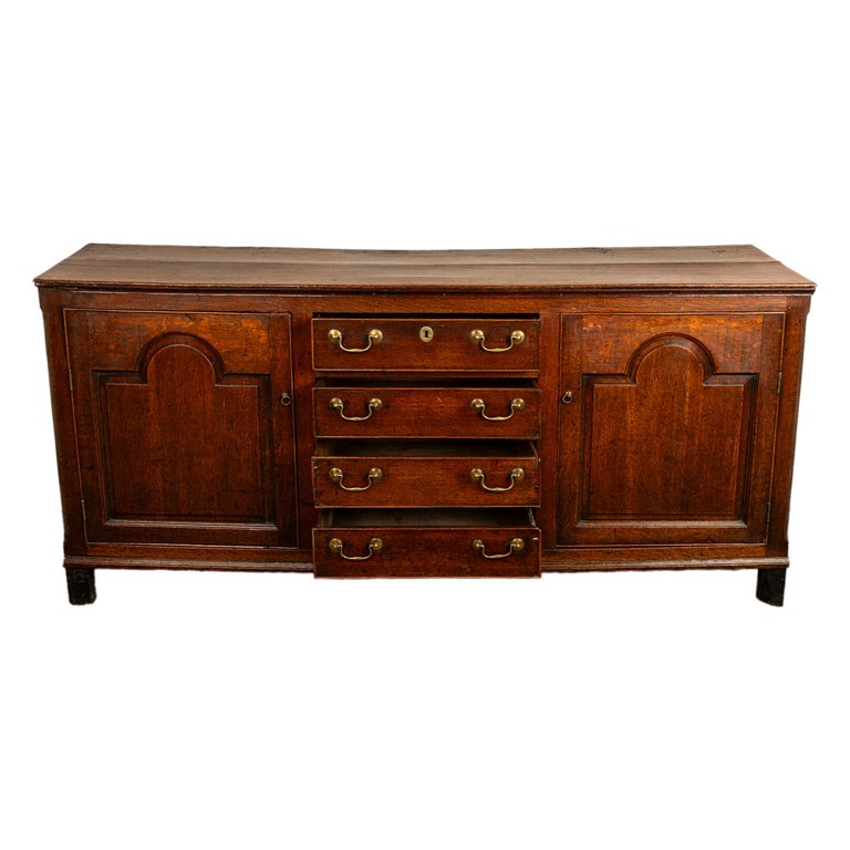 Antique 18th Century Georgian Country Oak Dresser Base Server 4 Drawers 1790