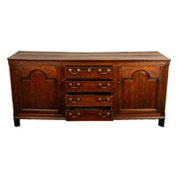 Antique 18th Century Georgian Country Oak Dresser Base Server 4 Drawers 1790