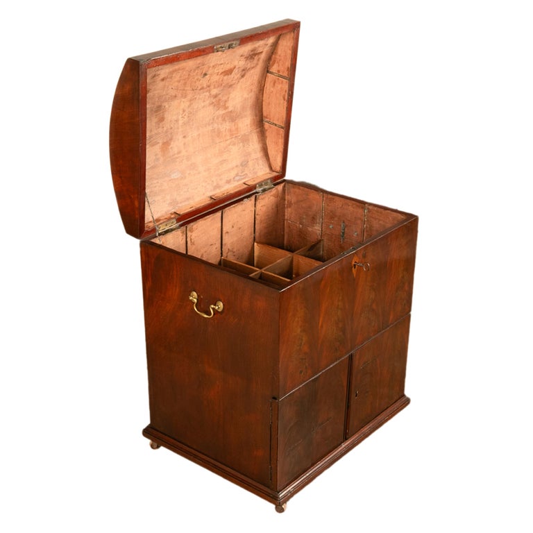 Antique Georgian Mahogany Domed Top Wine Liquor Cellarette Cabinet Box 1780