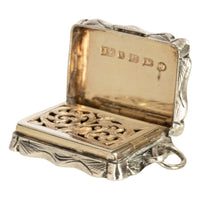 Antique Sterling Silver Miniature Vinaigrette Locket James Fenton Birmingham