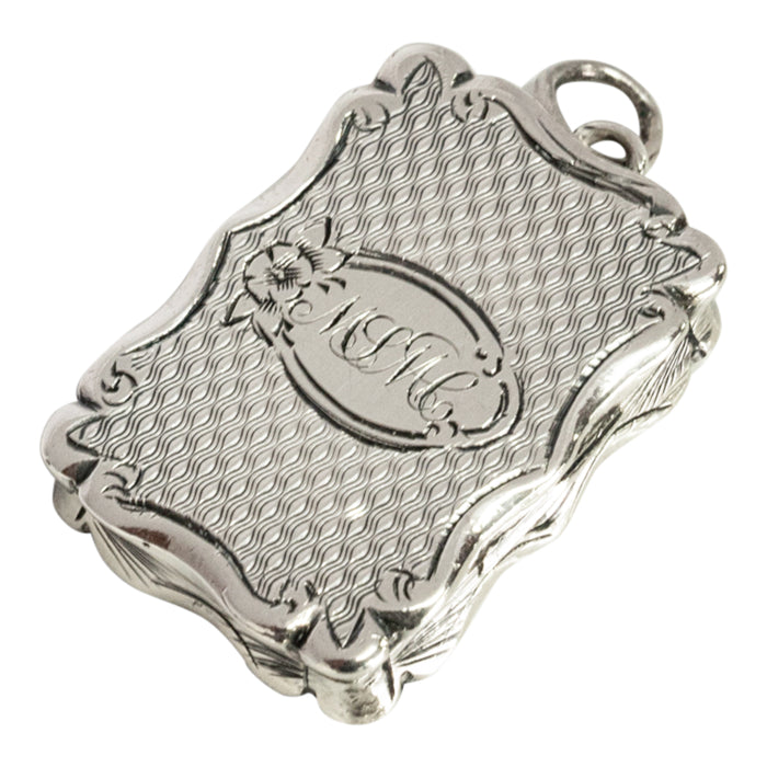 Antique Sterling Silver Miniature Vinaigrette Locket James Fenton Birmingham