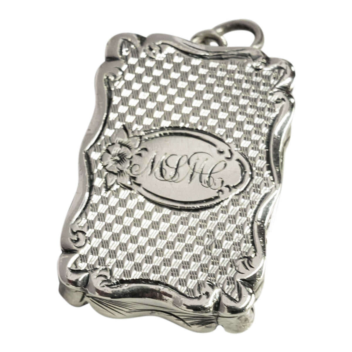 Antique Sterling Silver Miniature Vinaigrette Locket James Fenton Birmingham