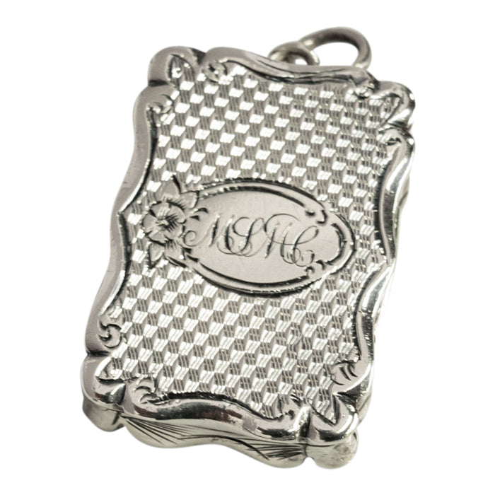Antique Sterling Silver Miniature Vinaigrette Locket James Fenton Birmingham