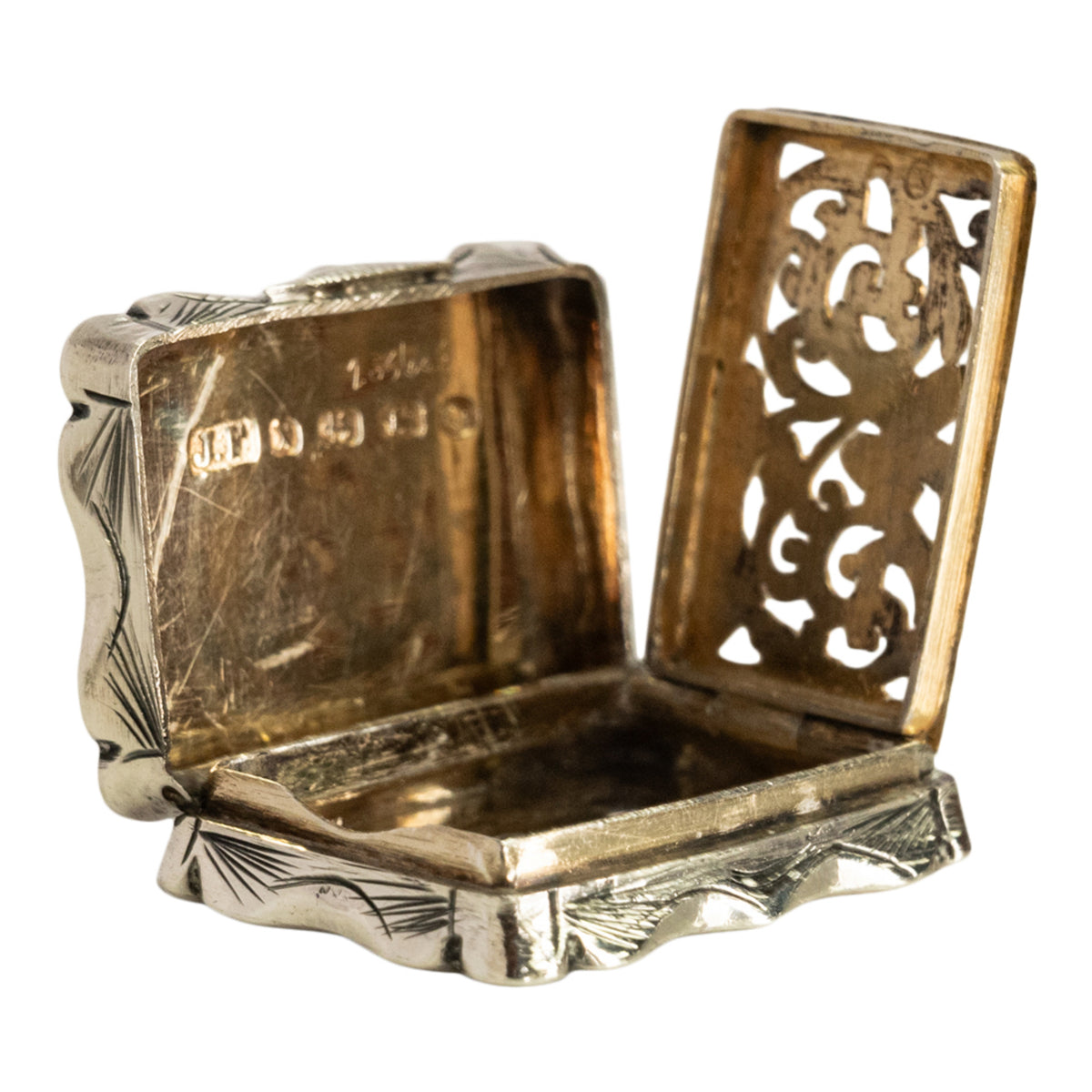 Antique Sterling Silver Miniature Vinaigrette Locket James Fenton Birmingham