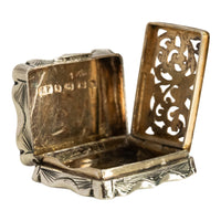 Antique Sterling Silver Miniature Vinaigrette Locket James Fenton Birmingham