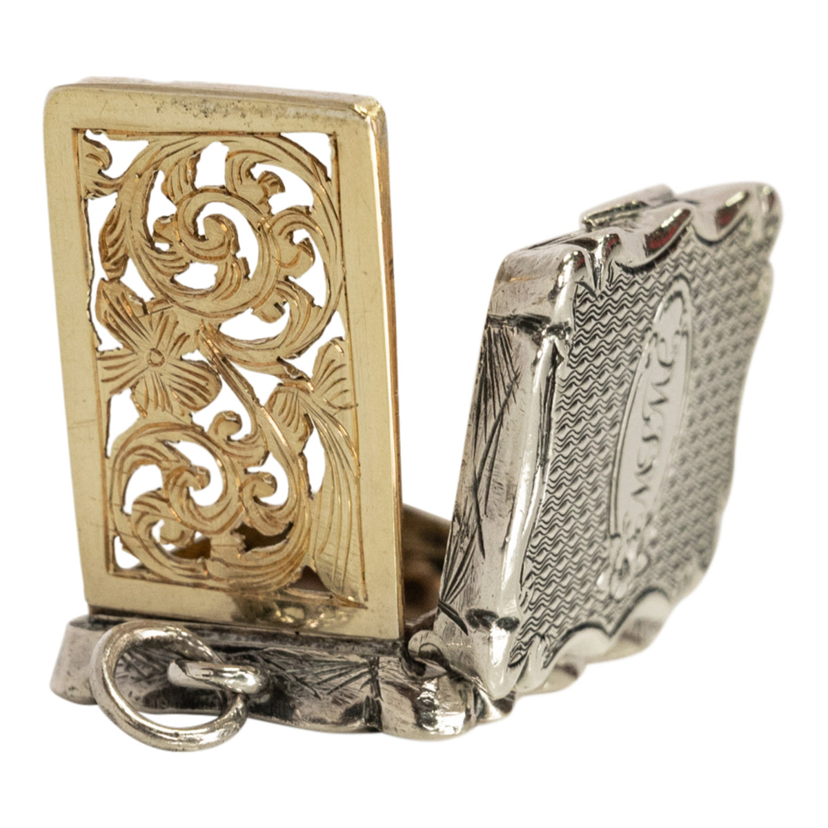 Antique Sterling Silver Miniature Vinaigrette Locket James Fenton Birmingham