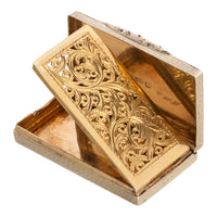 Antique Sterling Silver Gilt Engraved Vinaigrette Birmingham Gervase Wheeler