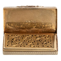 Antique Sterling Silver Gilt Engraved Vinaigrette Birmingham Gervase Wheeler