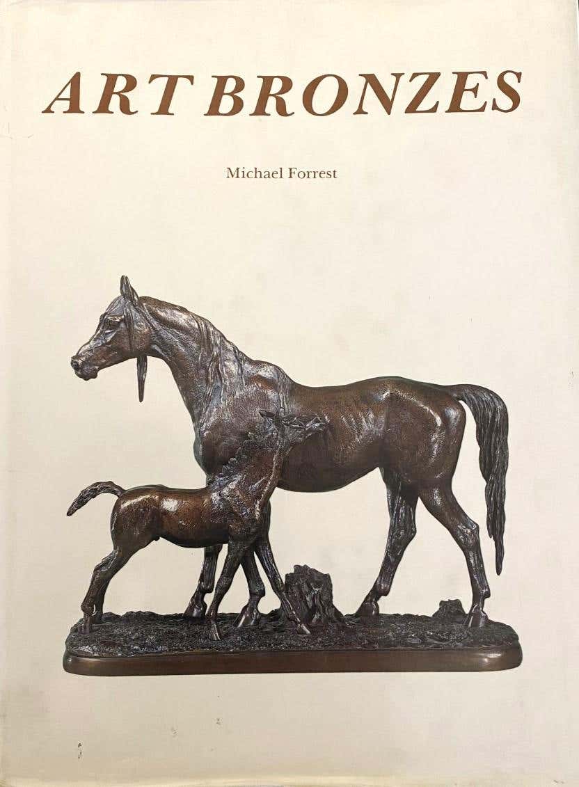 Large Antique Austrian Gilded Bronze Desk Set Sculpture Pug Dogs & Puppies, Circa 1910