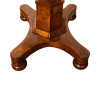 Rare Antique Burr Burl Elm Georgian Regency Two Drawer Pedestal Side Table 1825