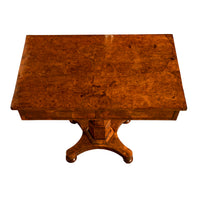 Rare Antique Burr Burl Elm Georgian Regency Two Drawer Pedestal Side Table 1825