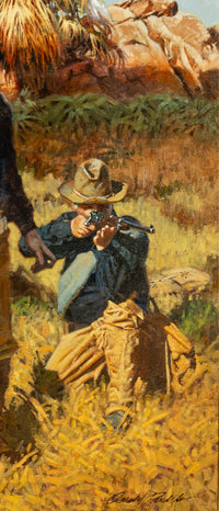 Western Cowboy Oil on Canvas Spanish American War "Rough Riders" Don Prechtel