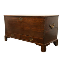 Antique George III Georgian Oak Dovetailed Mule Chest Coffer Drawers 1760