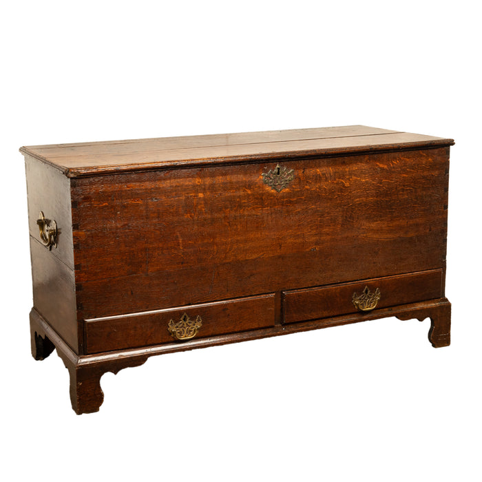 Antique George III Georgian Oak Dovetailed Mule Chest Coffer Drawers 1760