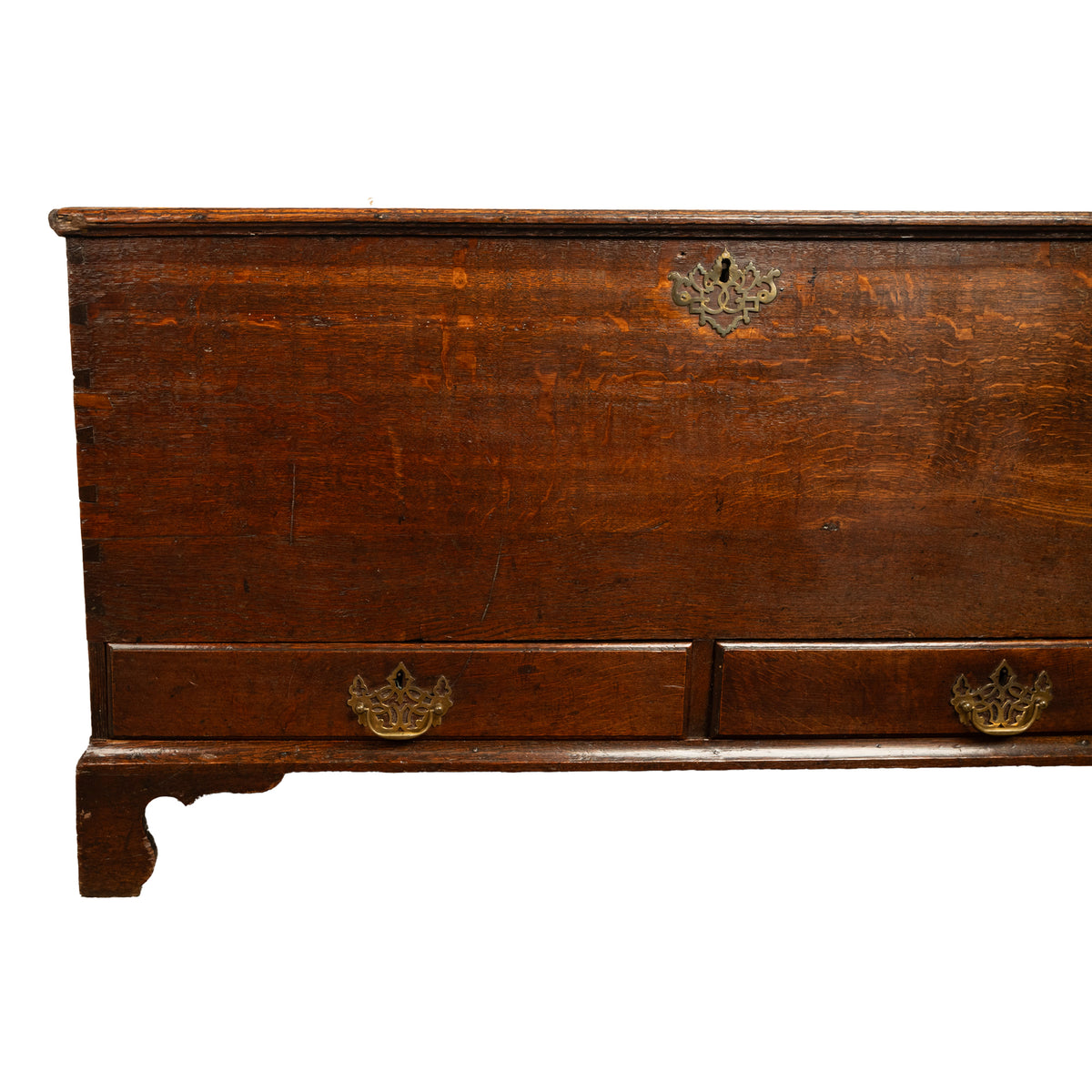 Antique George III Georgian Oak Dovetailed Mule Chest Coffer Drawers 1760