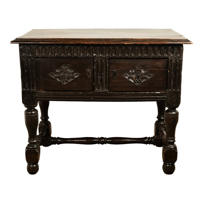 Rare Antique James I Jacobean Carved Oak Side Table Sideboard Cupboard 1620