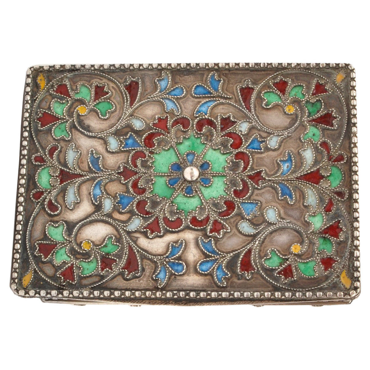 Antique Greek Civil War Pure Silver Cloisonne Case Engraved Athens Army Day 1946