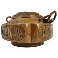 A good & large antique Meiji period Japanese bronze brazier, koro or handwarmer