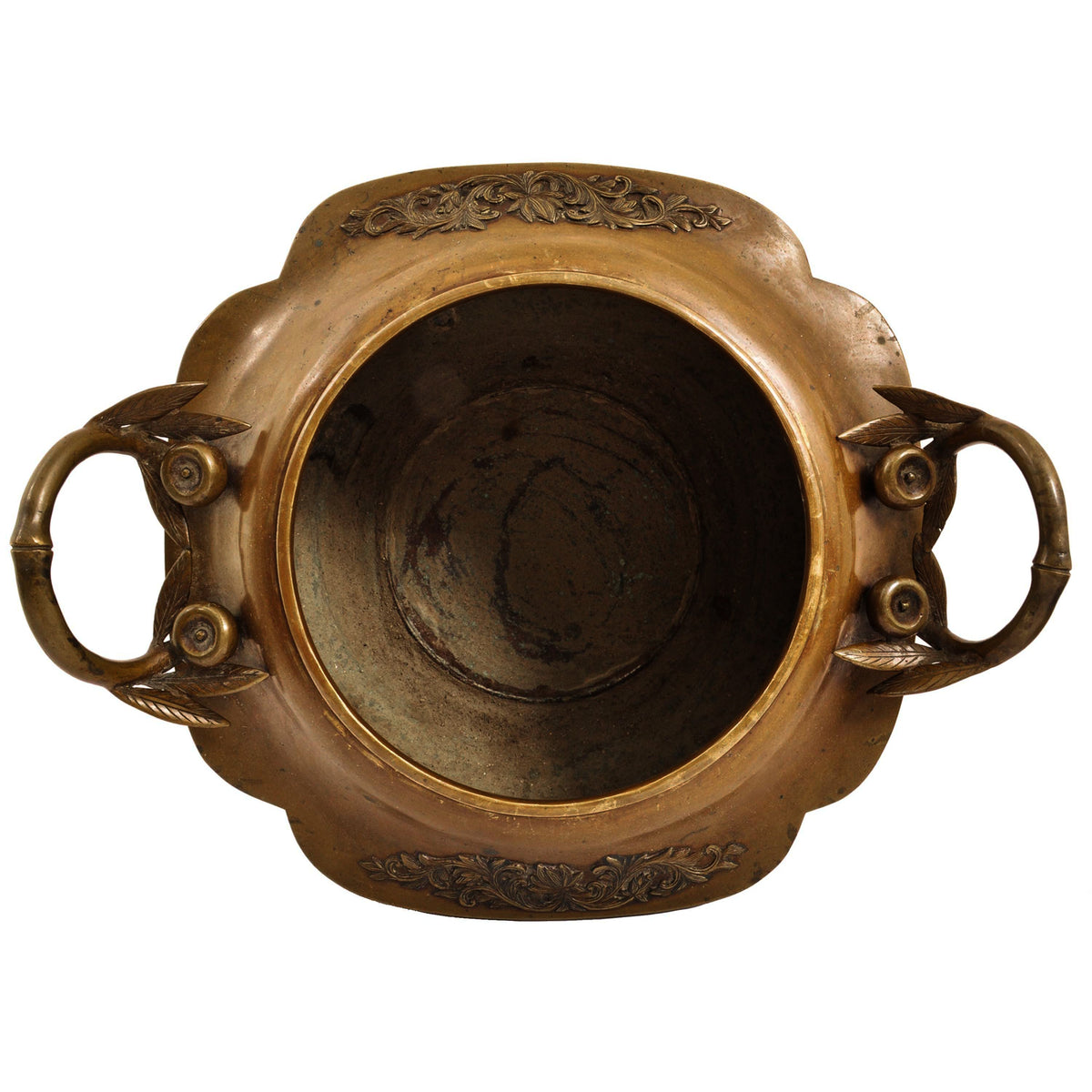 A good & large antique Meiji period Japanese bronze brazier, koro or handwarmer