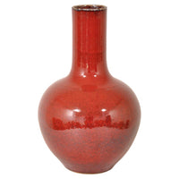 Monumental Antique Chinese Qing Dynasty Sang de Boeuf Flambé Porcelain Vase 1880