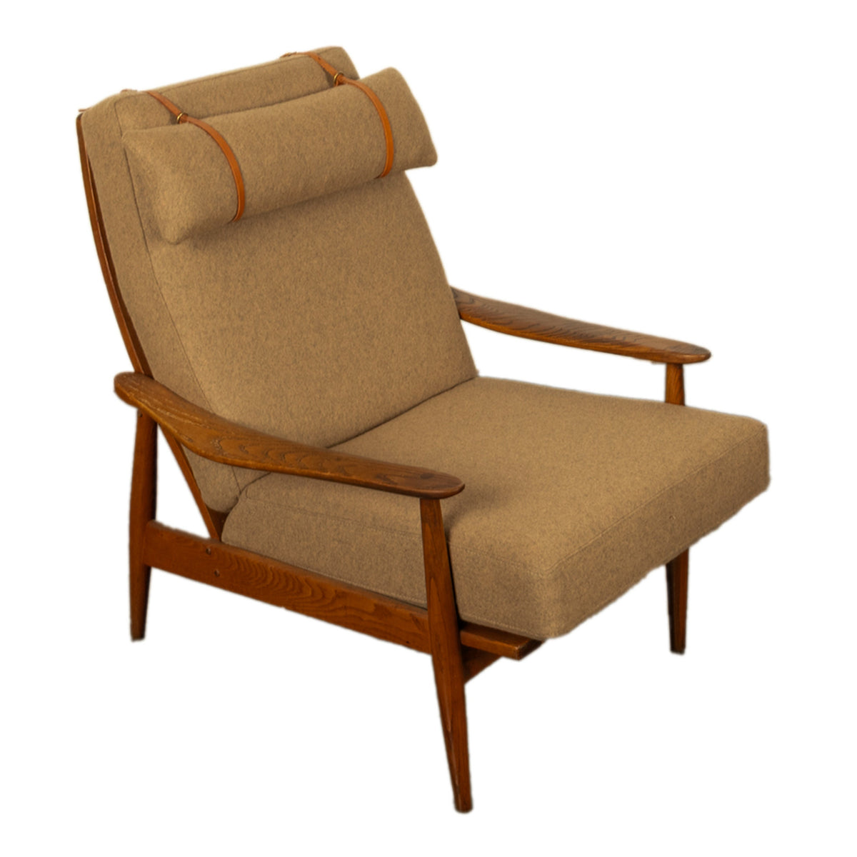 Mid Century Modern Danish Lounge Chair with Mohair Fabric Circa 1960