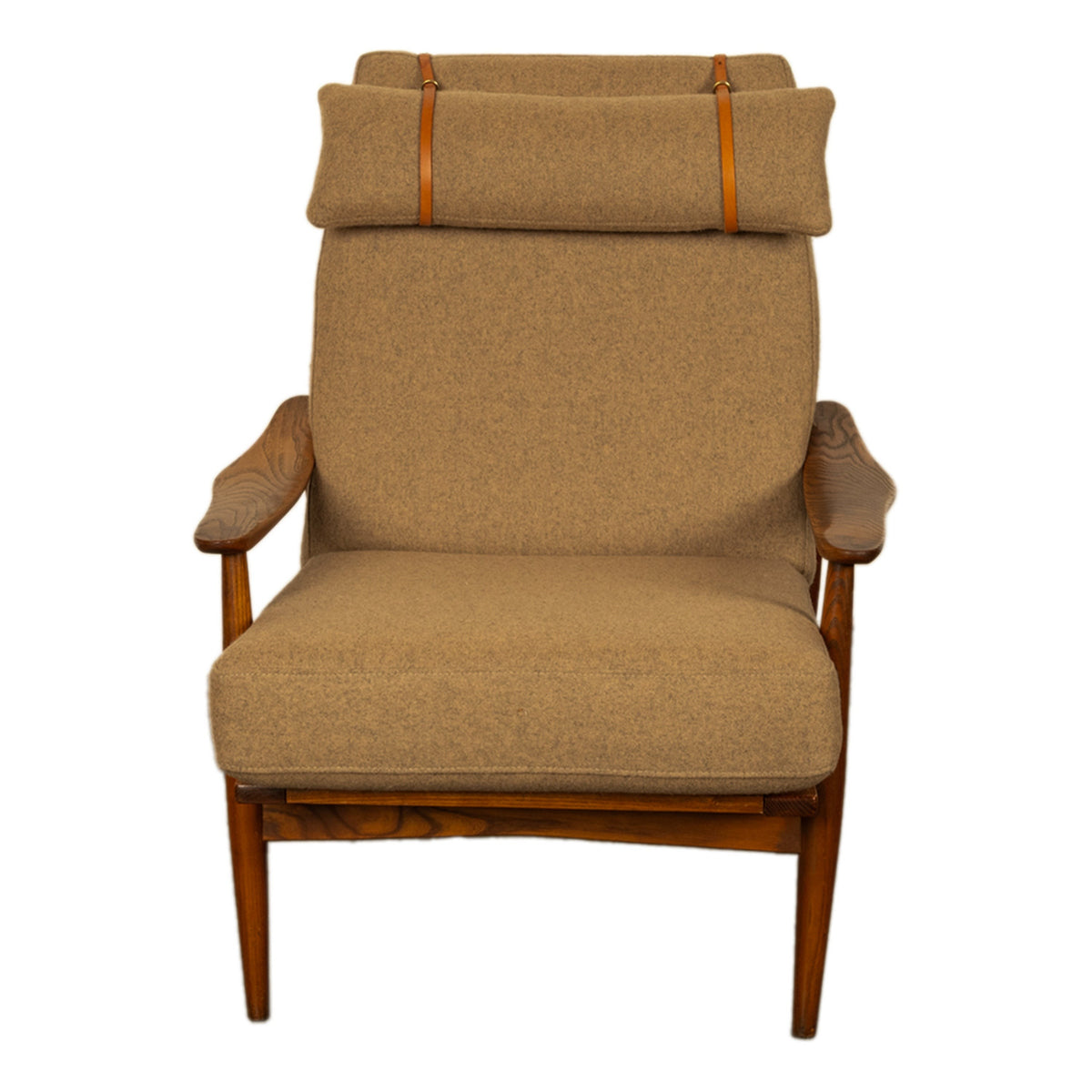 Mid Century Modern Danish Lounge Chair with Mohair Fabric Circa 1960