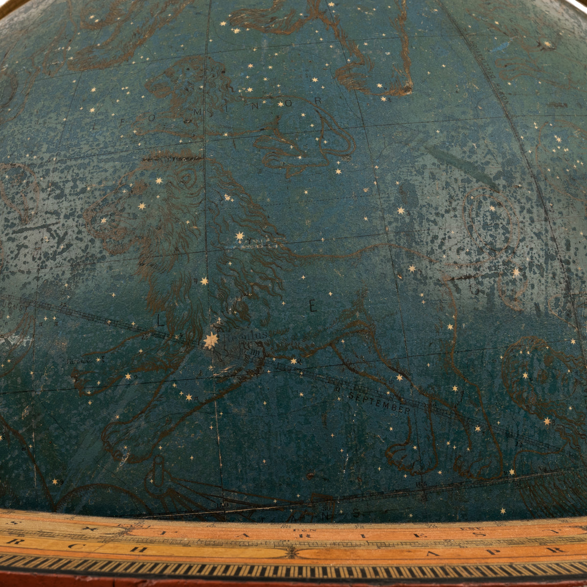 Antique 19th C. W & A K Johnston 18" Celestial Library Floor Globe on Stand London 1879