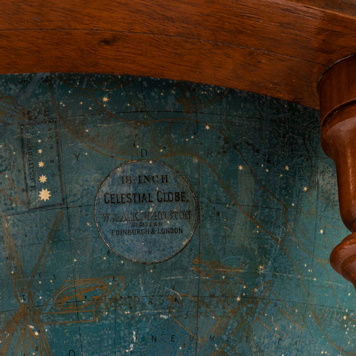 Antique 19th C. W & A K Johnston 18" Celestial Library Floor Globe on Stand London 1879