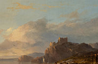 Antique Scottish Oil on Canvas Painting Tantallon Castle Ruin East Lothian Horatio McCulloch 1850
