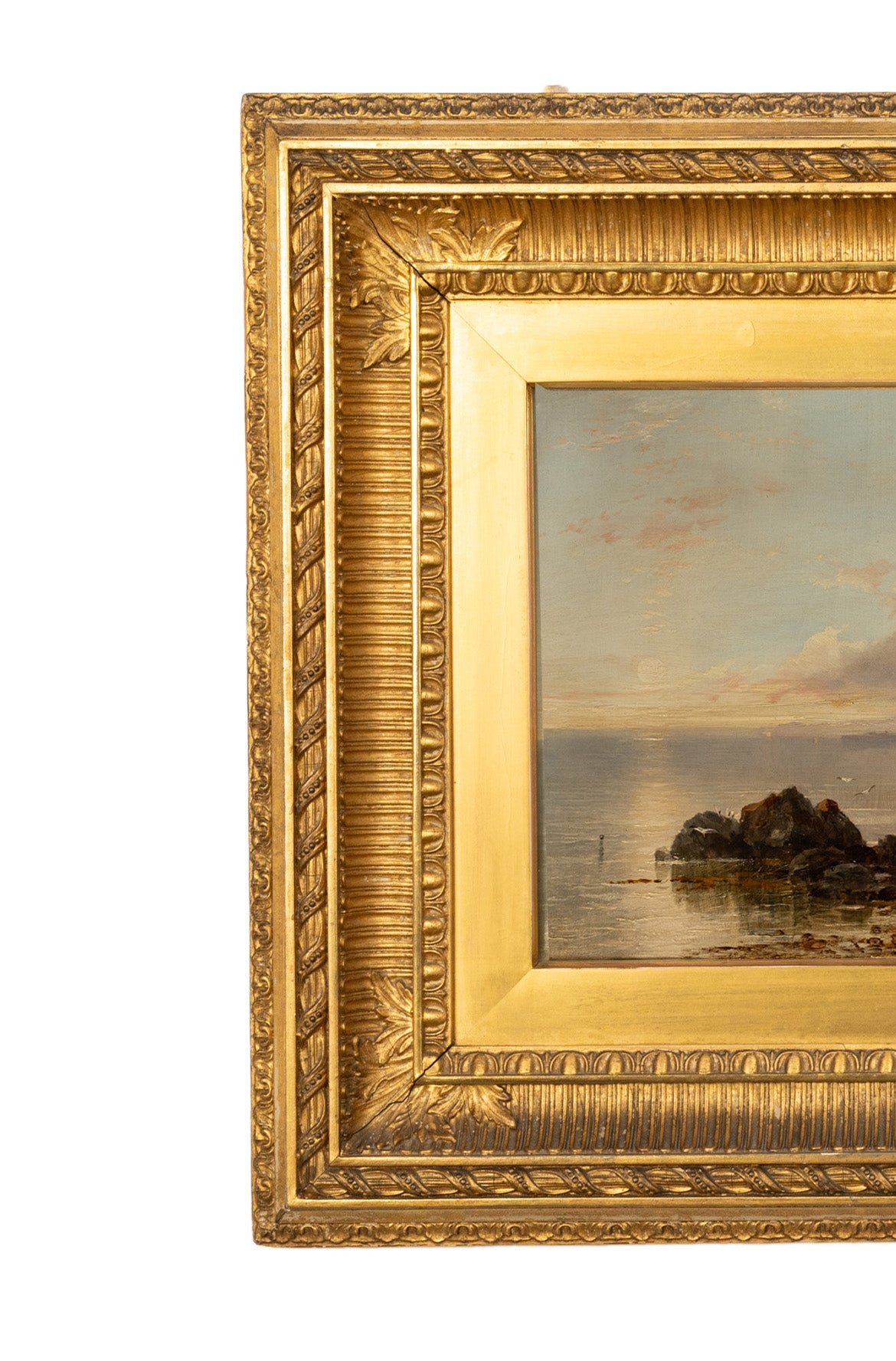 Antique Scottish Oil on Canvas Painting Tantallon Castle Ruin East Lothian Horatio McCulloch 1850