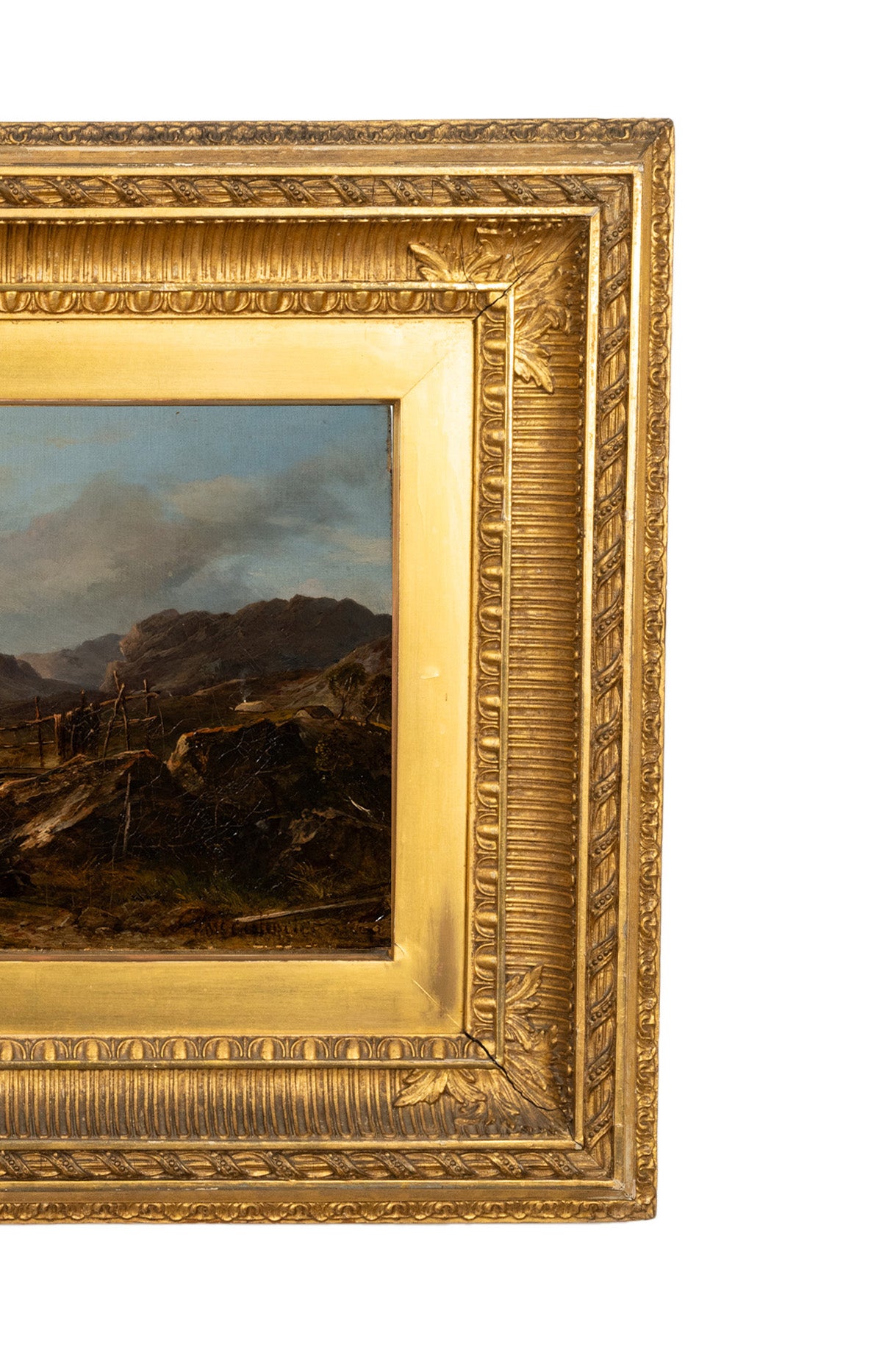 Antique Scottish Oil on Canvas Painting Tantallon Castle Ruin East Lothian Horatio McCulloch 1850