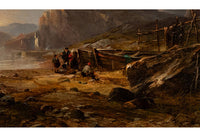 Antique Scottish Oil on Canvas Painting Tantallon Castle Ruin East Lothian Horatio McCulloch 1850