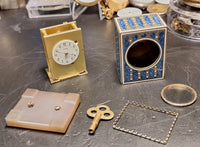 Antique Swiss Miniature Silver Gilt & Enamel Art Nouveau Carriage Clock 1910