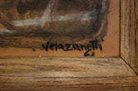 Spanish Dominican Republic Mexico Realist Gouache Painting Portrait by José Vela Zanetti, 1962