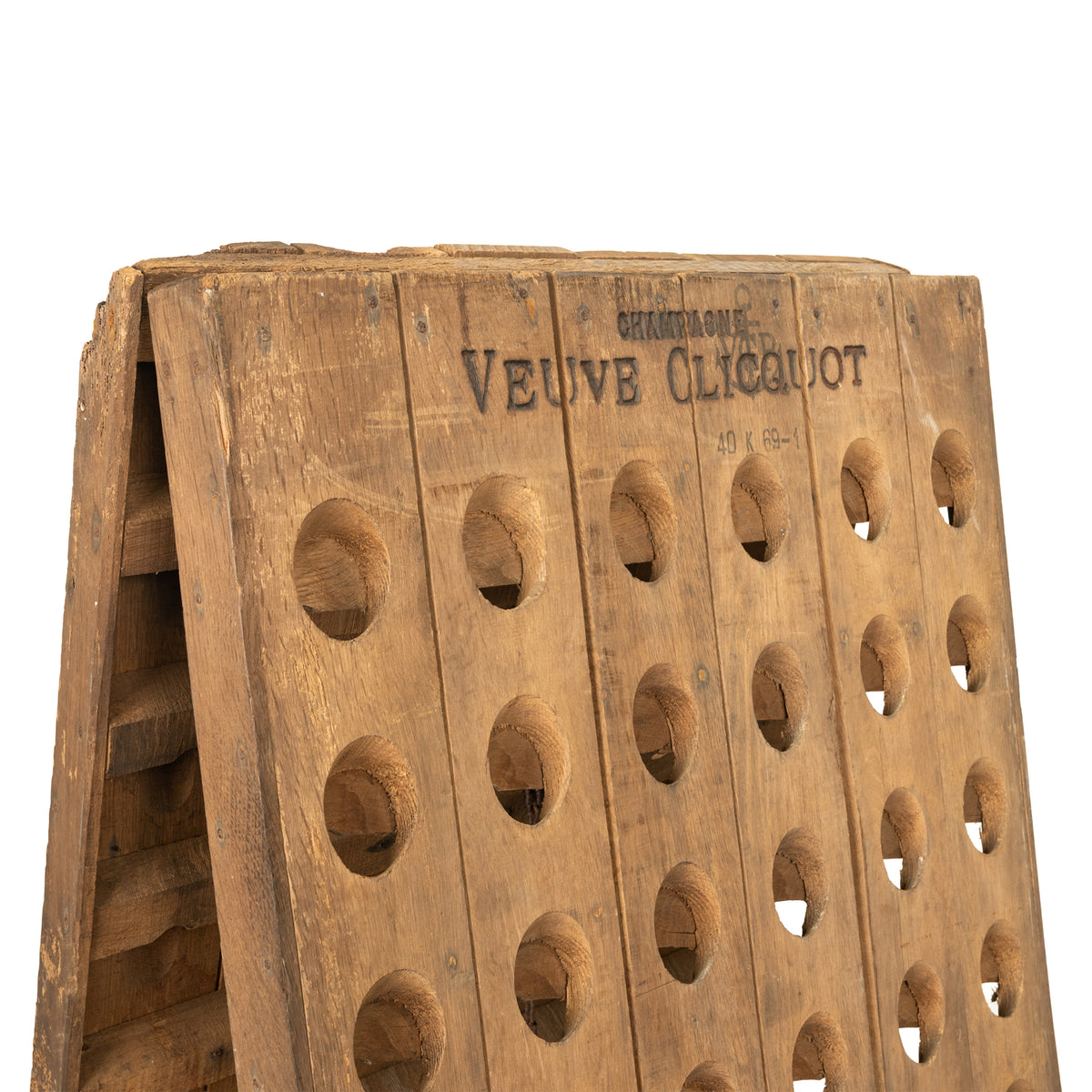 Antique French Veuve Clicquot Champagne Wine 120 Bottle Oak Riddling Rack 1869