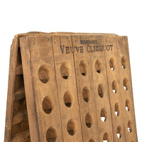 Antique French Veuve Clicquot Champagne Wine 120 Bottle Oak Riddling Rack 1869