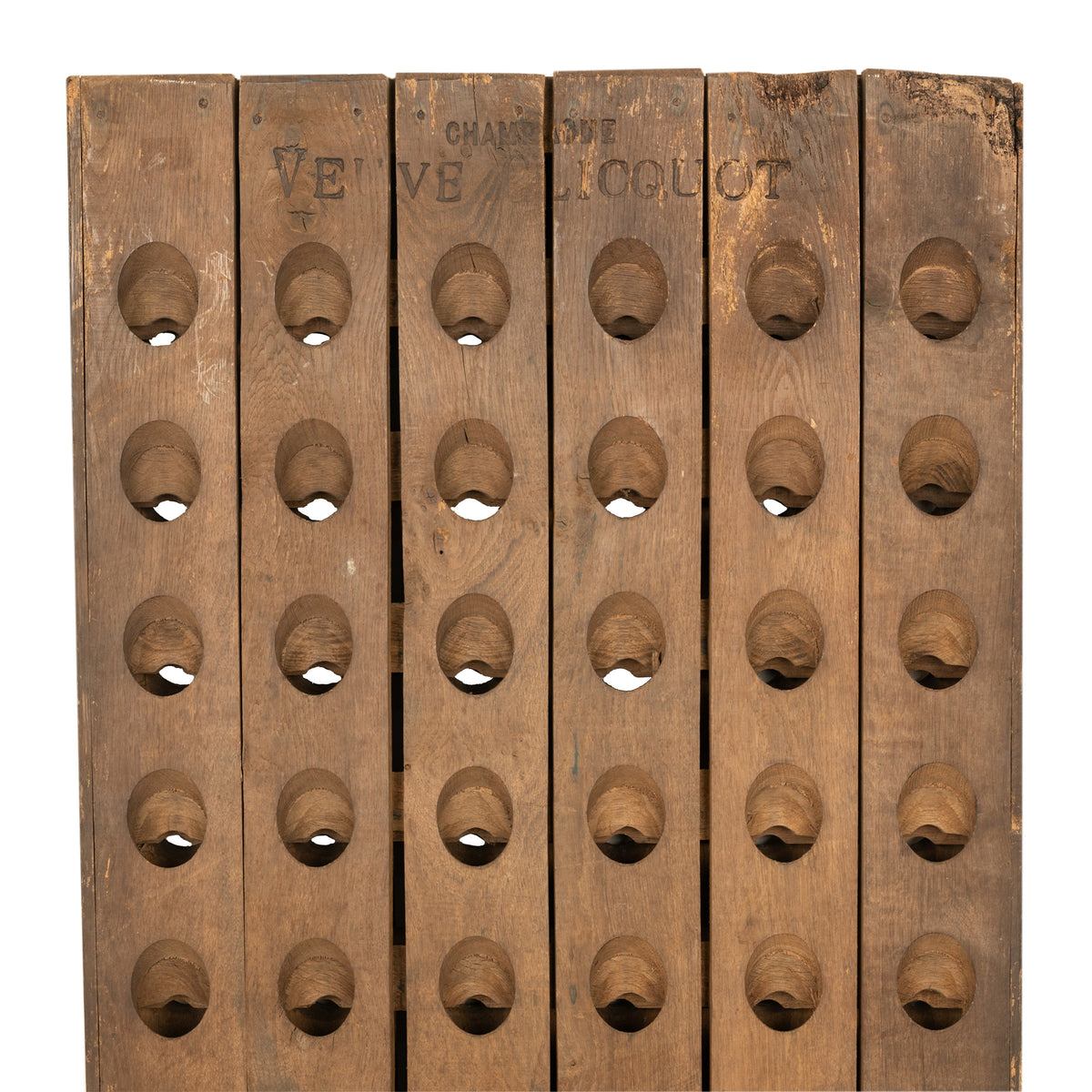 Antique French Veuve Clicquot Champagne Wine 120 Bottle Oak Riddling Rack 1869