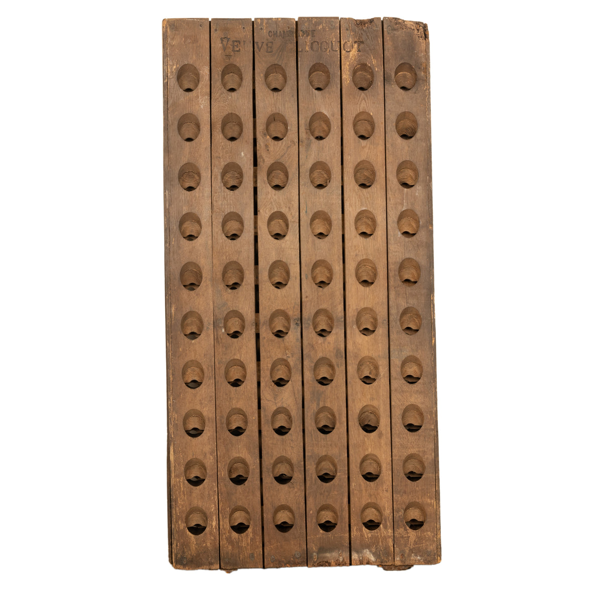Antique French Veuve Clicquot Champagne Wine 120 Bottle Oak Riddling Rack 1869